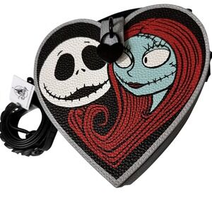 Disney Nightmare Before Christmas Jack and Sally Heart‎ Shaped Crossbody Bag